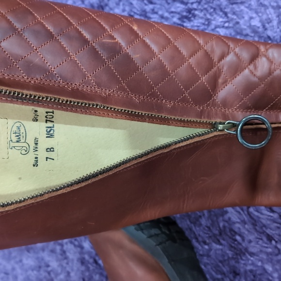Justins Women’s Riding Boots | 100% Brown Leather | Quilted | Size 7B - Picture 6 of 11